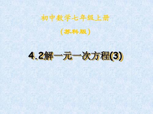 4.2解一元一次方程(3)