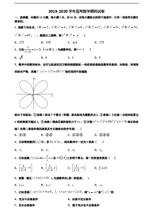 2020河南省焦作市高考数学学业质量监测试题