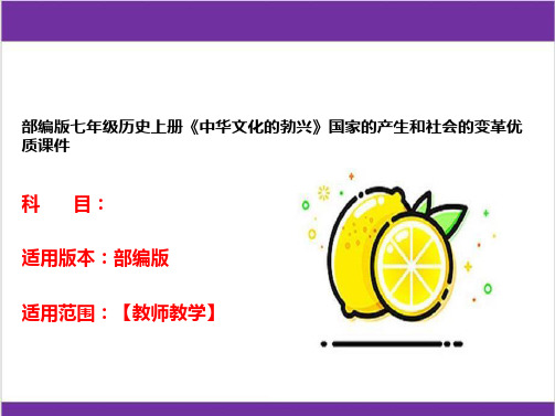 部编版七年级历史上册《中华文化的勃兴》国家的产生和社会的变革优质课件