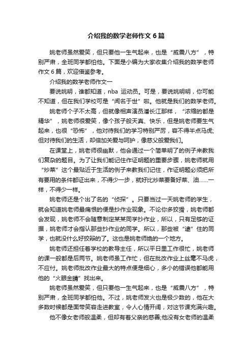 介绍我的数学老师作文6篇