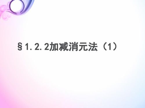 湘教数学七下《1.2.2加减消元法(1)》