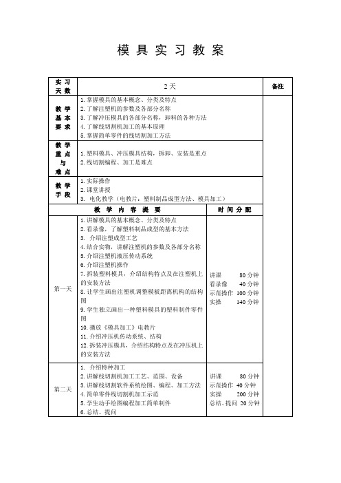 模具实习教案
