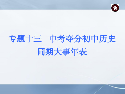 2015年中考历史专题复习课件:专题十三 中考夺分初中历史同期大事年表