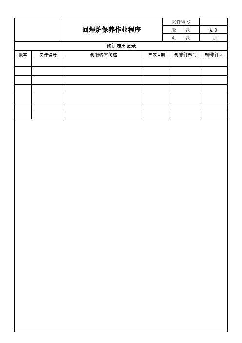 回焊炉保养作业程序