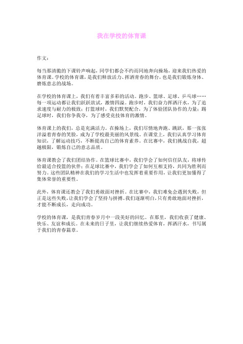 我在学校的体育课