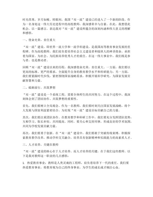 双一流建设教师感言范文