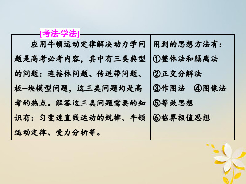 2018版高考物理二轮复习第一板块力学选择题锁定9大命题区间第4讲以加速度为桥梁巧解动力学“三类典型