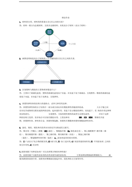 吉林大学聚合物加工成型最终答案答案