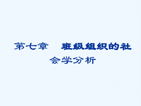 班级组织社会学分析