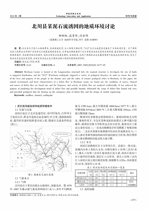 北川县某泥石流诱因的地质环境讨论