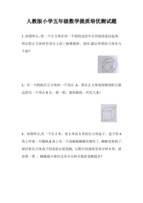 人教版小学五年级数学提质培优测试题