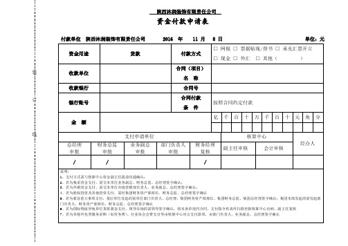 付款类_资金付款申请表