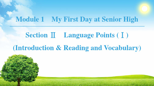 2018-2019学年高中英语外研版必修一课件:Module 1 Section Ⅱ Languag