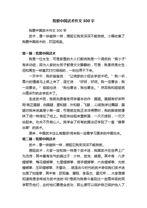 我爱中国武术作文300字