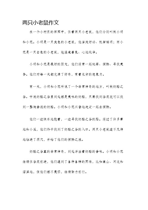 两只小老鼠作文