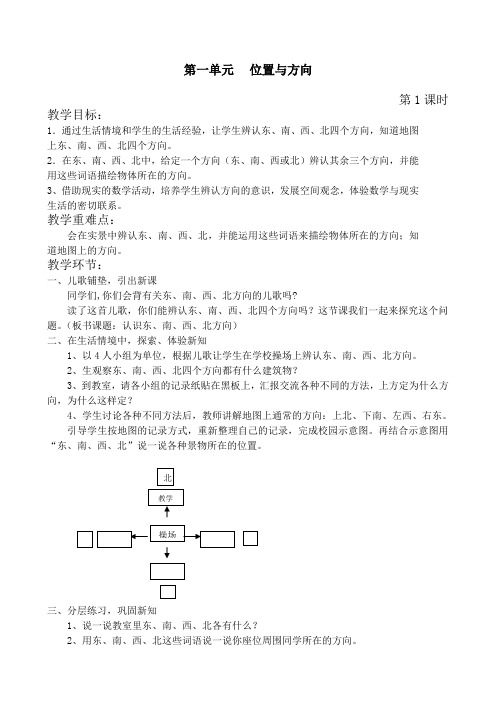 人教版数学五年级下册位置与方向