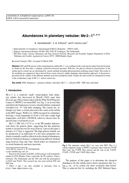 Abundances in plantetary nebulae Me 2-1