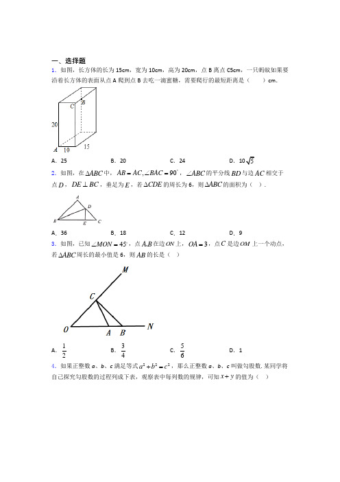 八年级初二数学下学期勾股定理单元 易错题提优专项训练试卷