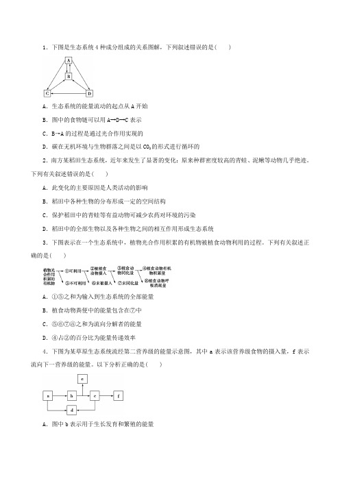 专题14 生态系统和环境保护(仿真押题)-2016年高考生物命题猜想与仿真押题(原卷版)