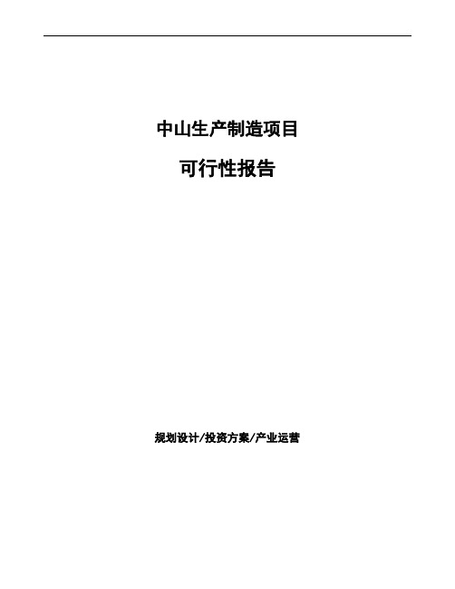 中山项目可行性报告(立项模板)