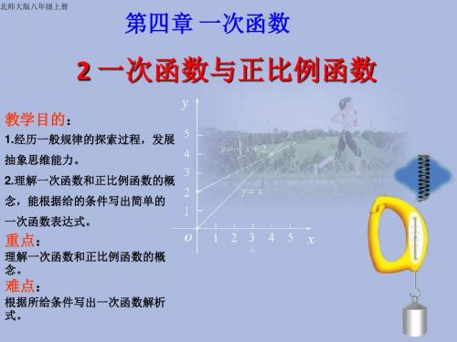 北师大版八年级数学上册4.2《一次函数与正比例函数》((共14张PPT)