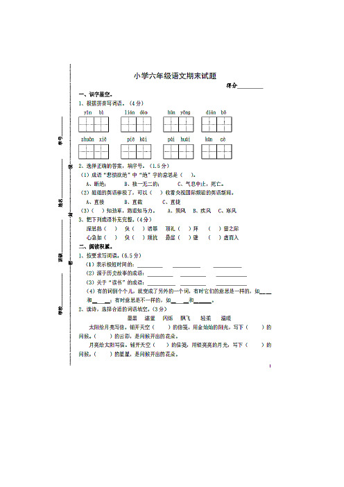 【5套打包】徐州市小学六年级语文上期中考试单元检测试卷(解析版)