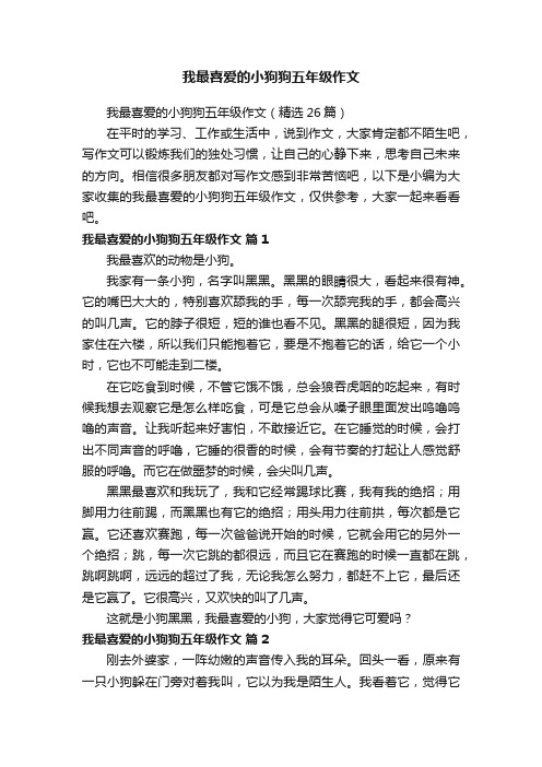 我最喜爱的小狗狗五年级作文（精选26篇）