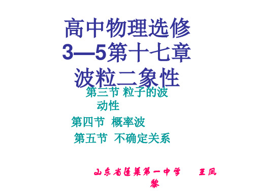 高二物理选修35同步课件第17章第3节粒子的波动性第4节概率波第5节不确定关系共28