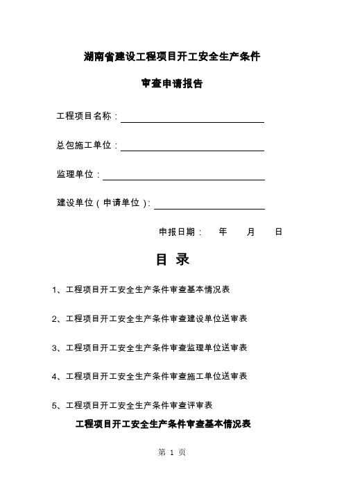 湖南省建设工程项目开工安全生产条件word精品文档20页