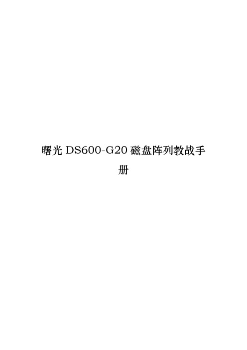 曙光DS600G20磁盘阵列教战手册范本