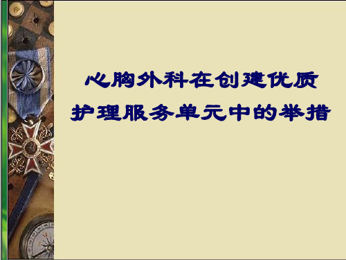 心胸外科优质护理亮点 共28页PPT资料