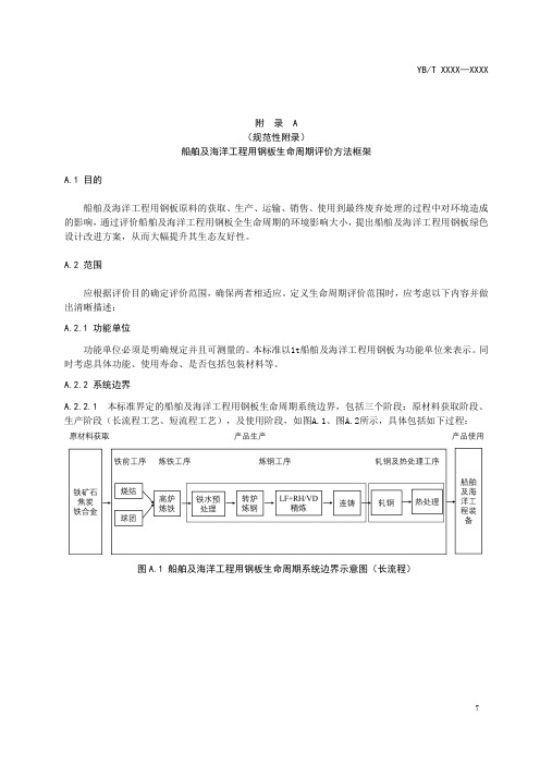 船舶及海洋工程用钢板生命周期评价方法框架、数据收集表格