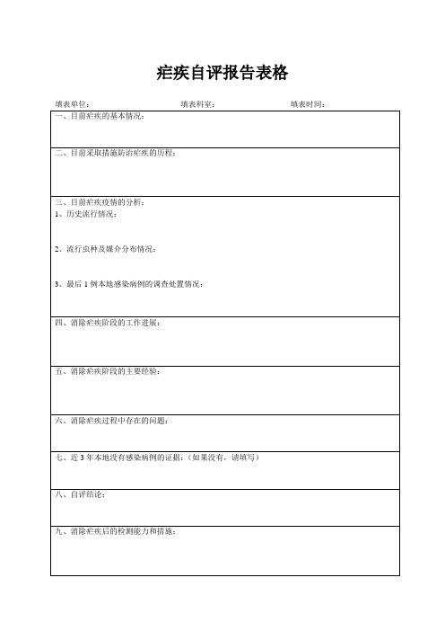 疟疾资料收集内容文档