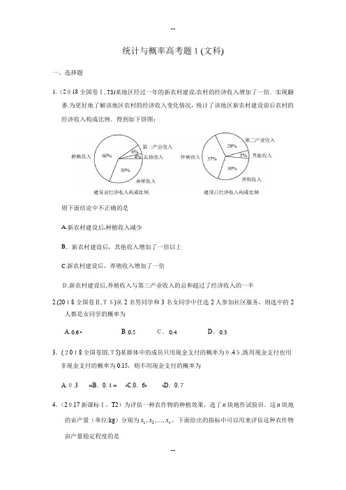 统计与概率高考题(文科)