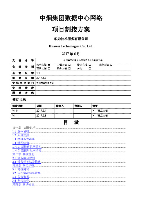 网络项目割接方案V