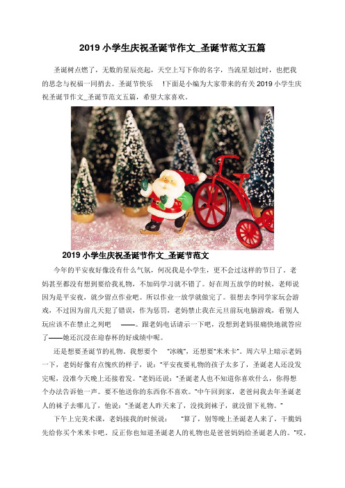 2019小学生庆祝圣诞节作文_圣诞节范文五篇