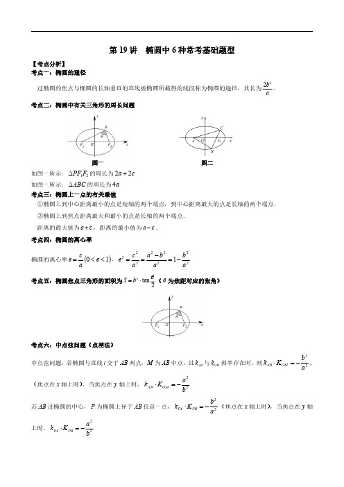 椭圆中6种常考基础题型(解析版)--2024高考数学常考题型精华版