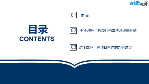 国际工程项目中的常见问题及建议