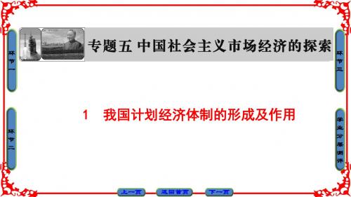 人教版政治选修2课件：专题5-1 我国计划经济体制的形成及作用