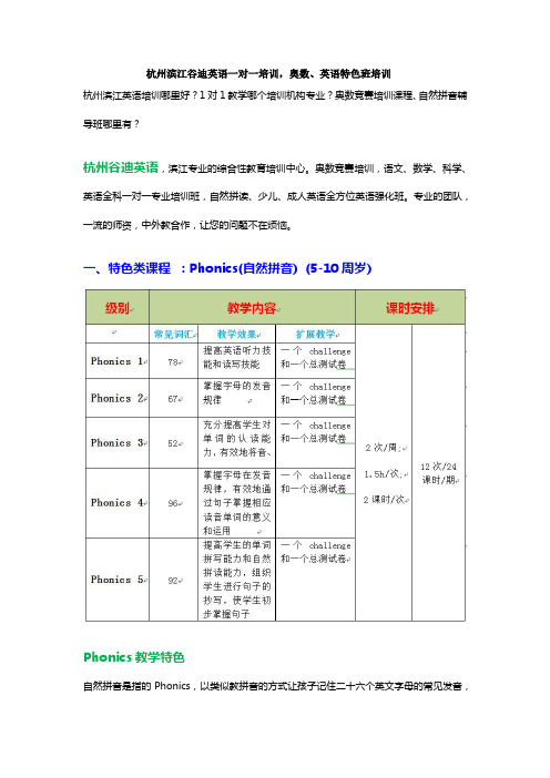 杭州滨江一对一培训,奥数英语特色班培训