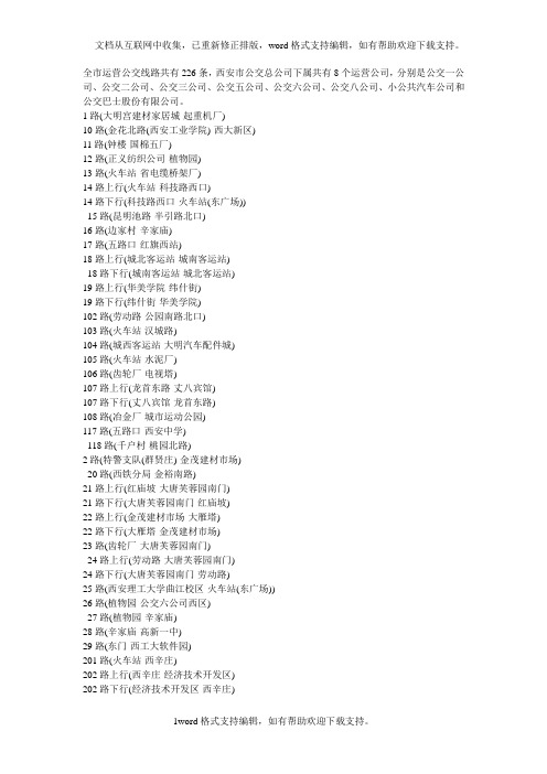 全市运营公交线路共有226条