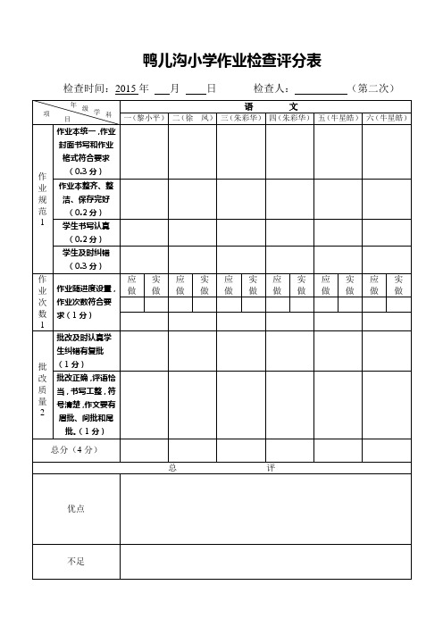 作业检查评分(用)