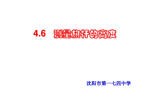 4.6《测量旗杆的高度》课件