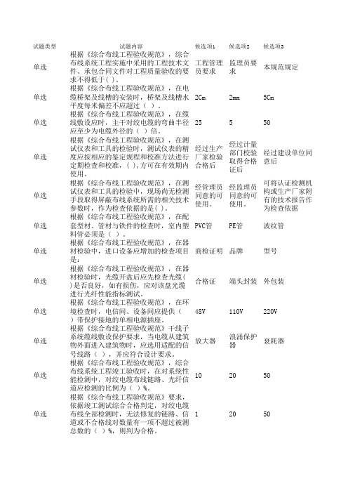 《综合布线系统工程验收规范》