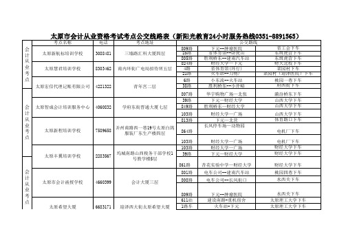 会计考点公交路线(左)