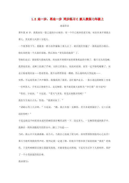 1.2 走一步,再走一步 同步练习C 新人教版七年级上