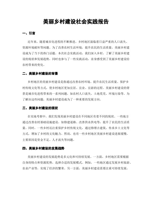 美丽乡村建设社会实践报告