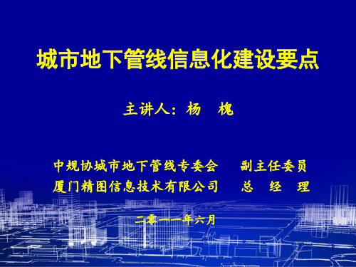 城市地下管线信息化建设要点概要