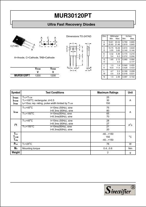 MUR30120PT中文资料