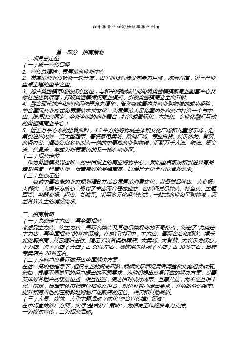 和平购物广场招商计划【策划方案】